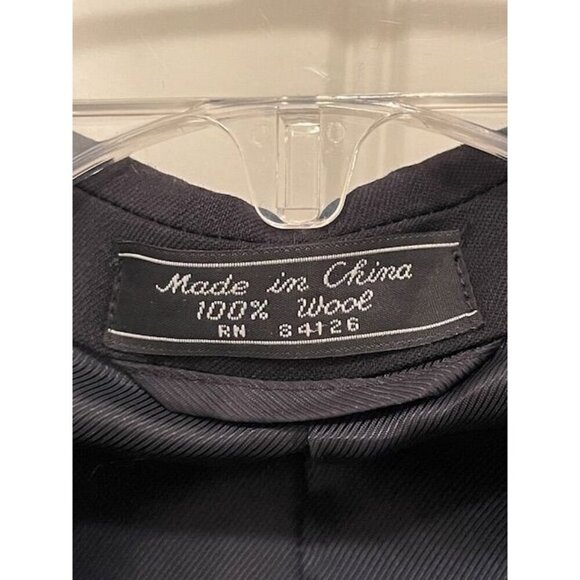 Jeffrey Banks Men's Black Pure Wool Blazer Jacket 3-Button Classic Fit Made In C - Picture 7 of 11